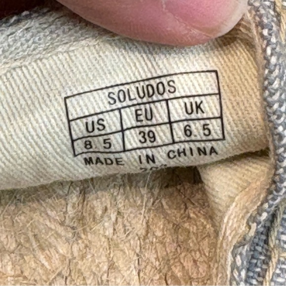 Soludos Hand-stitched Daisy Espadrilles in Chambray Size 8.5 - Picture 8 of 8